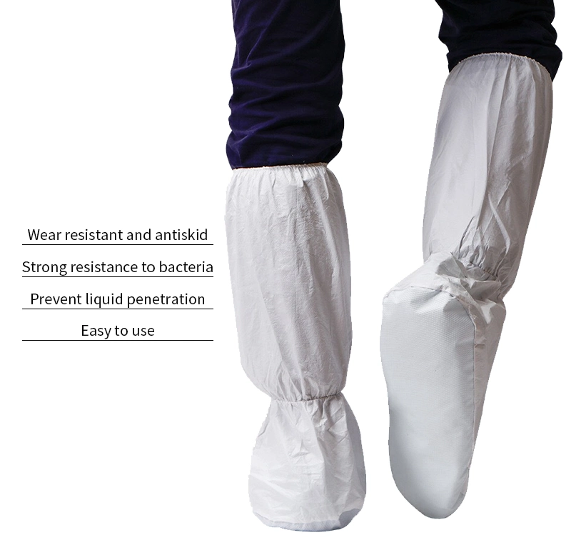 Waterproof Non-Skid Microporous Non-Woven Elastic Disposable Safety Boot Covers Long Shoe Covers